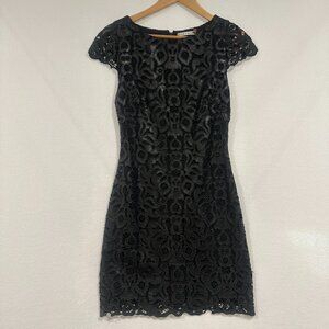 Alice + Olivia Penni Faux Leather Cap Sleeve Dress Size 4